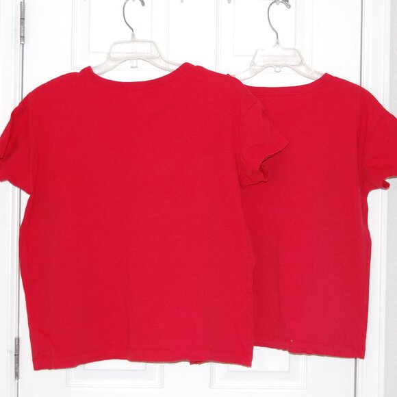 Bundle of 2 Old Navy Red Christmas Tees, Women Sizes M & L, 100% Cotton - Picture 4 of 4